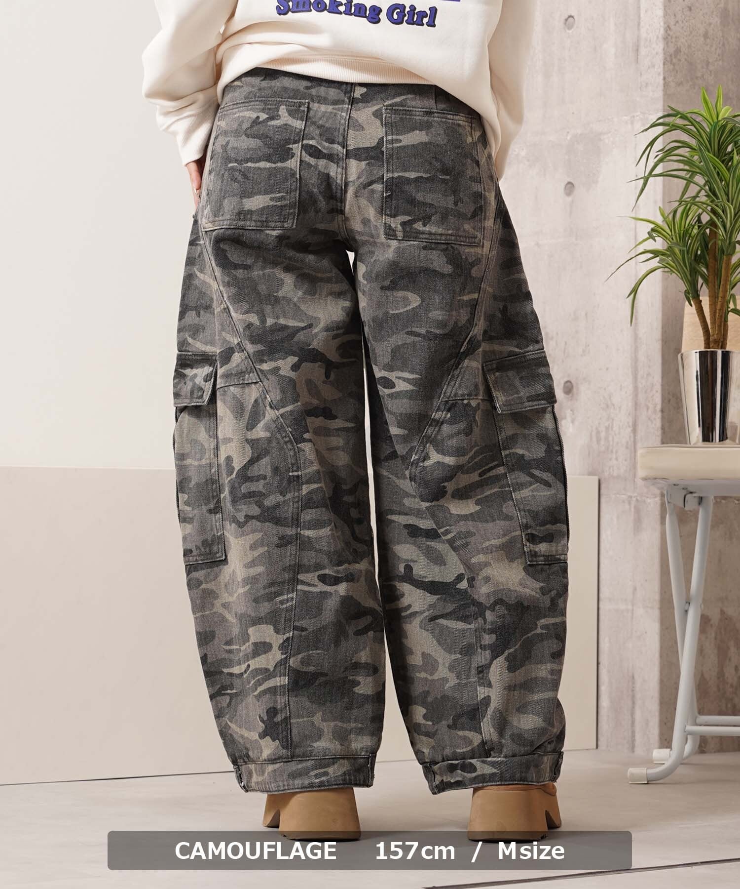 ◇カモフラ バレルレッグ カーゴパンツ◇gt-c25101 | 1111clothing