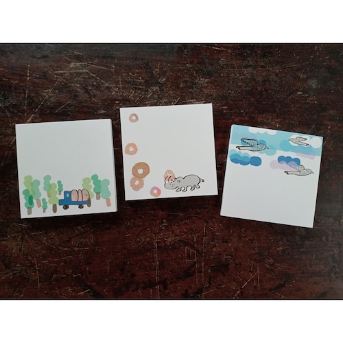 ゆる絵ブロックメモ フルカラー 全3種