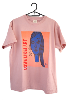 LOVE LIKEI ART T-shirts. SHE (dusty pink)  organic cotton100% unisex