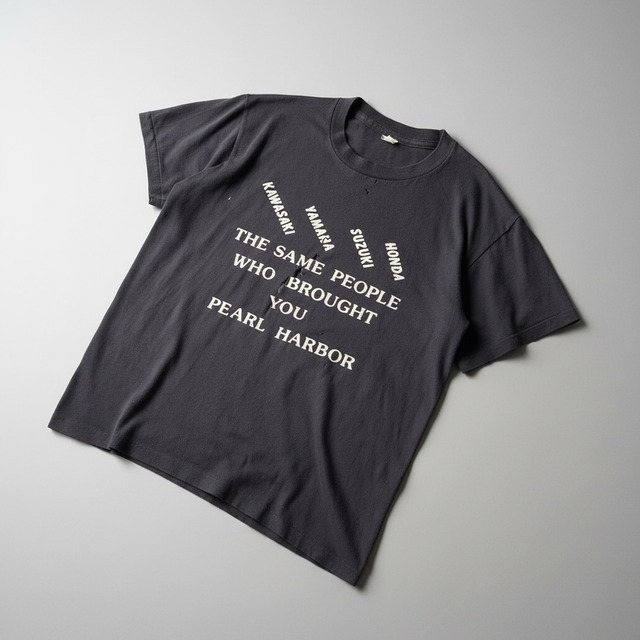 ［Special］80s Harley-Davidson「PEARL HARBOR」風刺 Tシャツ XL ハーレーダビッドソン