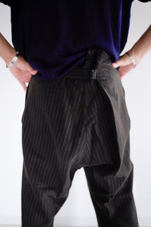【1920-30s】"Brown HBT" French Antique Wool Dress Trousers / 5-325