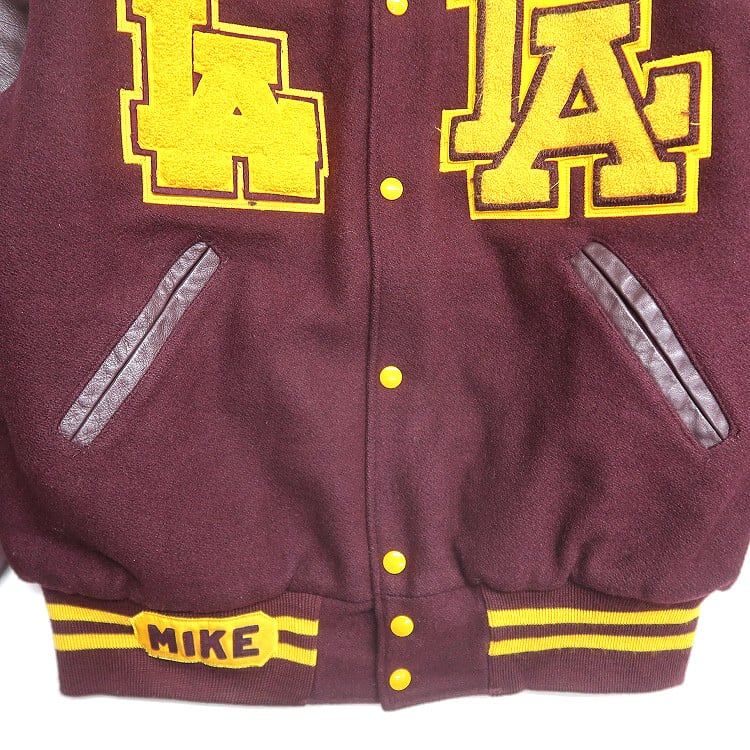 古着 〜90年代 USA製 HOLLOWAY ホロウェイ ウール レザー 刺繍