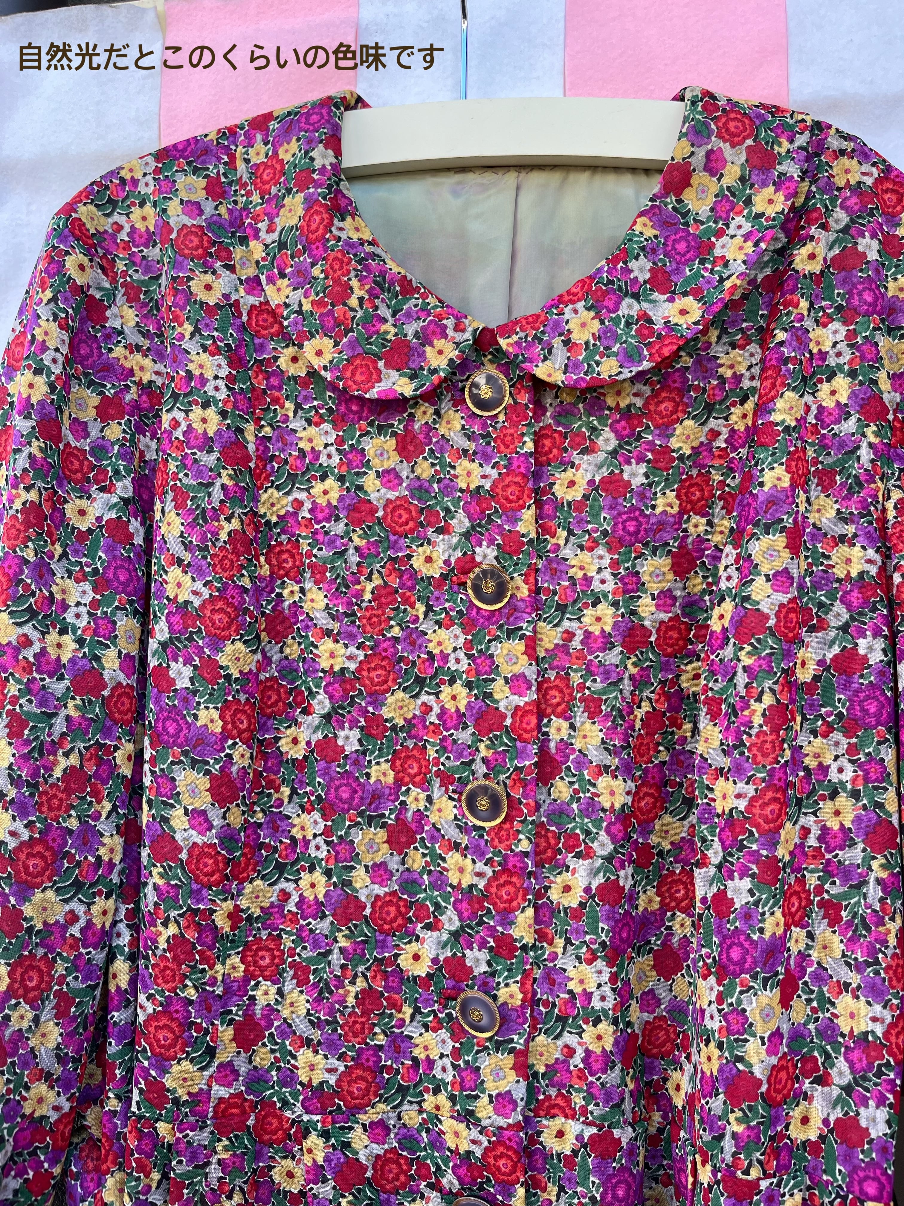 purple red flower one-piece