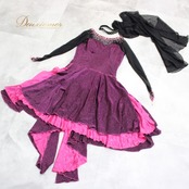 社交ダンス 衣装 ラテン ドレス ワンピース パーティドレス レディース ブラック系 ピンク系 ラインストーン レース 長袖 派手 ステージ衣装 チョーカー付き 光を纏う 結婚式 発表会 おしゃれ フォーマル ダンスイベント ウエスト切替 ゆったり 体型カバー トレンド 人気 デザイン キラキラ 伸縮性 レディースファッション