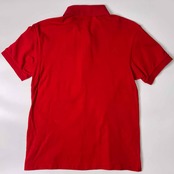 80s 90s LACOSTE ラコステ 文字ワニ 鹿の子 半袖 ポロシャツ 42 /レッド/レディース/ファブリカ/日本製/ビンテージ