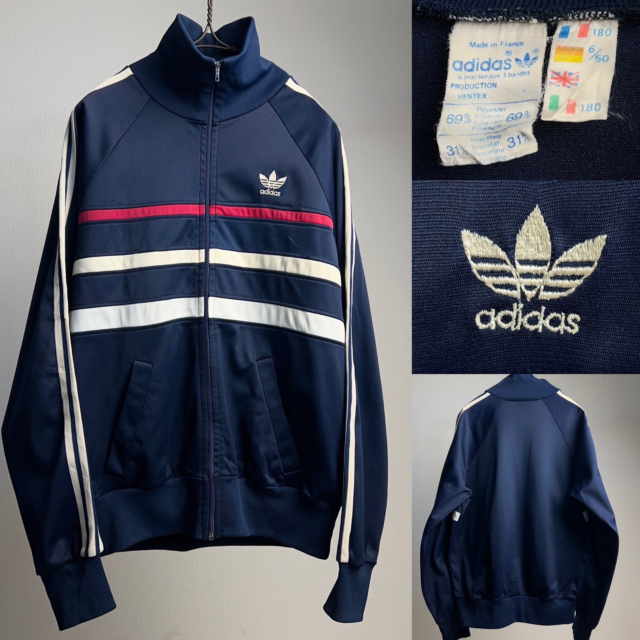 70's adidas TRACK JACKET VENTEX Made in France 70年代 アディダス トラックジャケット ベンテックス  フランス製 トレフォイルロゴ【1000A55】【送料無料】 | 【公式】Thrift Tokyo & TAROCK 古着・ヴィンテージ通販