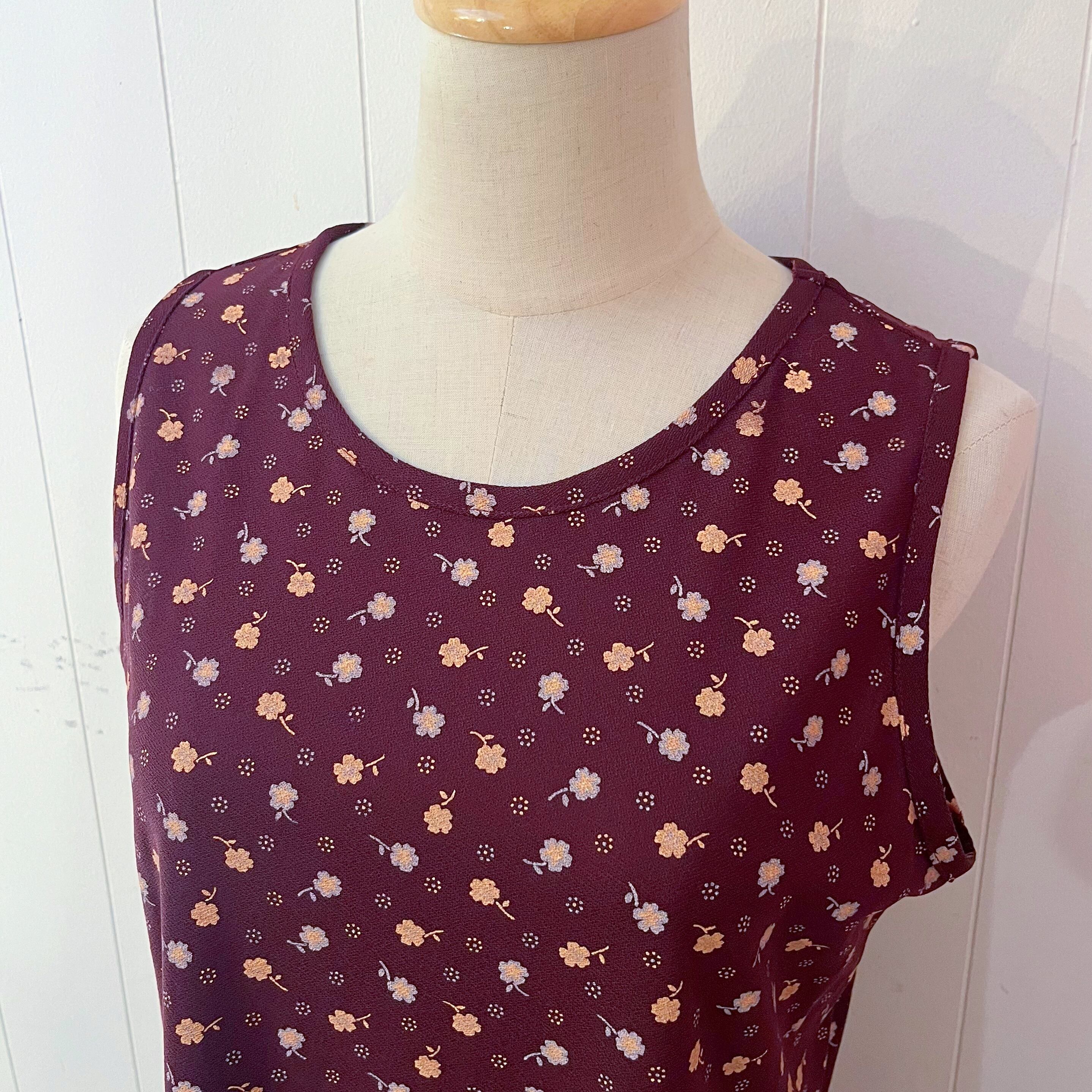 bordeaux flower sleeve less one-piece
