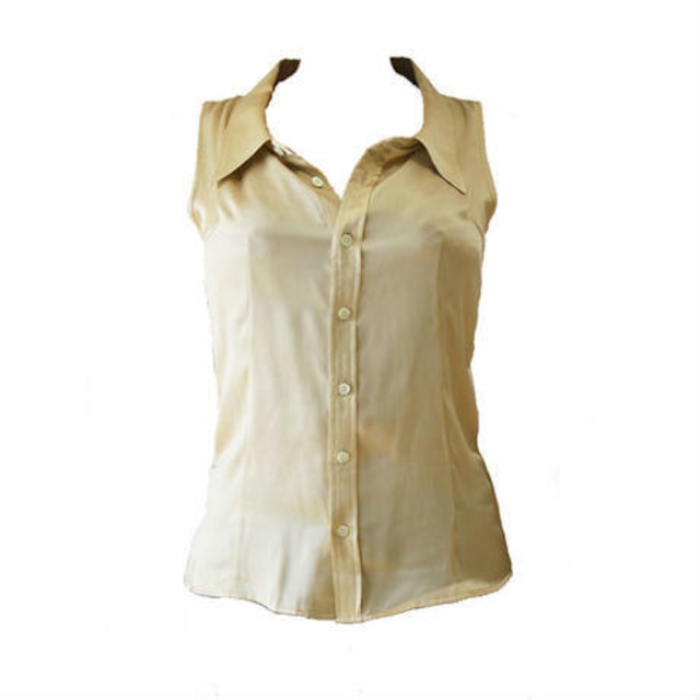 SILK SLEEVELESS BLOUSE GOLD