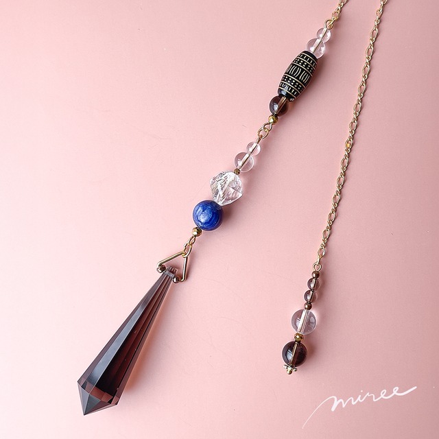 魂に降りそそぐ虹の声ペンデュラム【スモーキークォーツ×カイヤナイト】smoky quartz pendulum_34