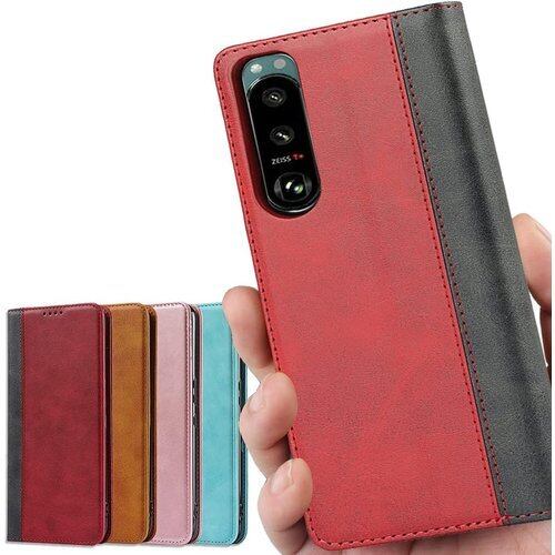 Xperia 5 III ケース 手帳型 ソニー xp u 対応 SOG05 ケース SO53B ケース ドコモ xperia5 lll ケース xperia5lll xperia5III カバー ソニー エクスぺリア Xperia5 III 手帳型 エクスぺリア5 III スマホケース 携帯カバー 適用 case iCoverCase 合成皮革 内蔵マグネット 携帯カバー スタンド機能 落ち着いた色 2色組合せ レトロ レッド 1050