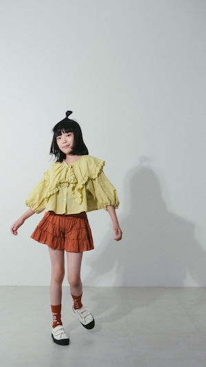 【26SS】folkmade(フォークメイド)Frill Culotte Skirt BROWN(LL)パンツ キュロット ブラウン