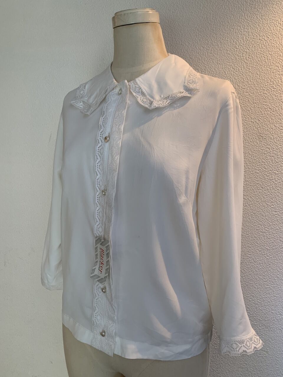 1980's Lace Three Quarter Sleeve Blouse "Dead Stock"