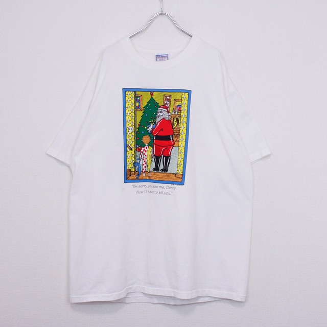 【Caka act2】90's Santa Clause Artistic Print Design Loose T-Shirt