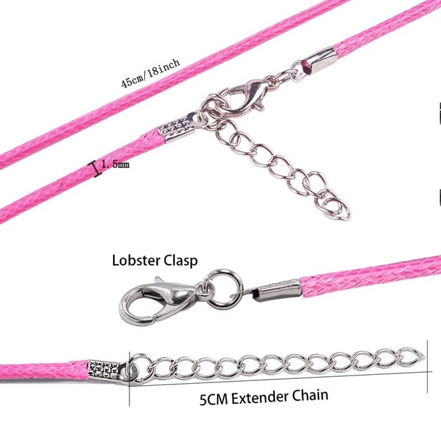 100本レザー紐 チョーカー紐，BetterJonny 45cm 1.5mmワックスコード 紐ネックレスコード チョーカー紐 金具付 ジュエリーアクセサリー レディース鎖骨チェーンDIY 材料 ペンダント用 （混合色）