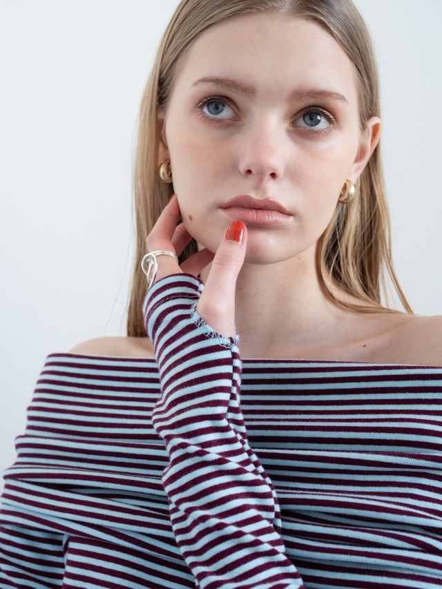 folding border tops（blue×burgundy）