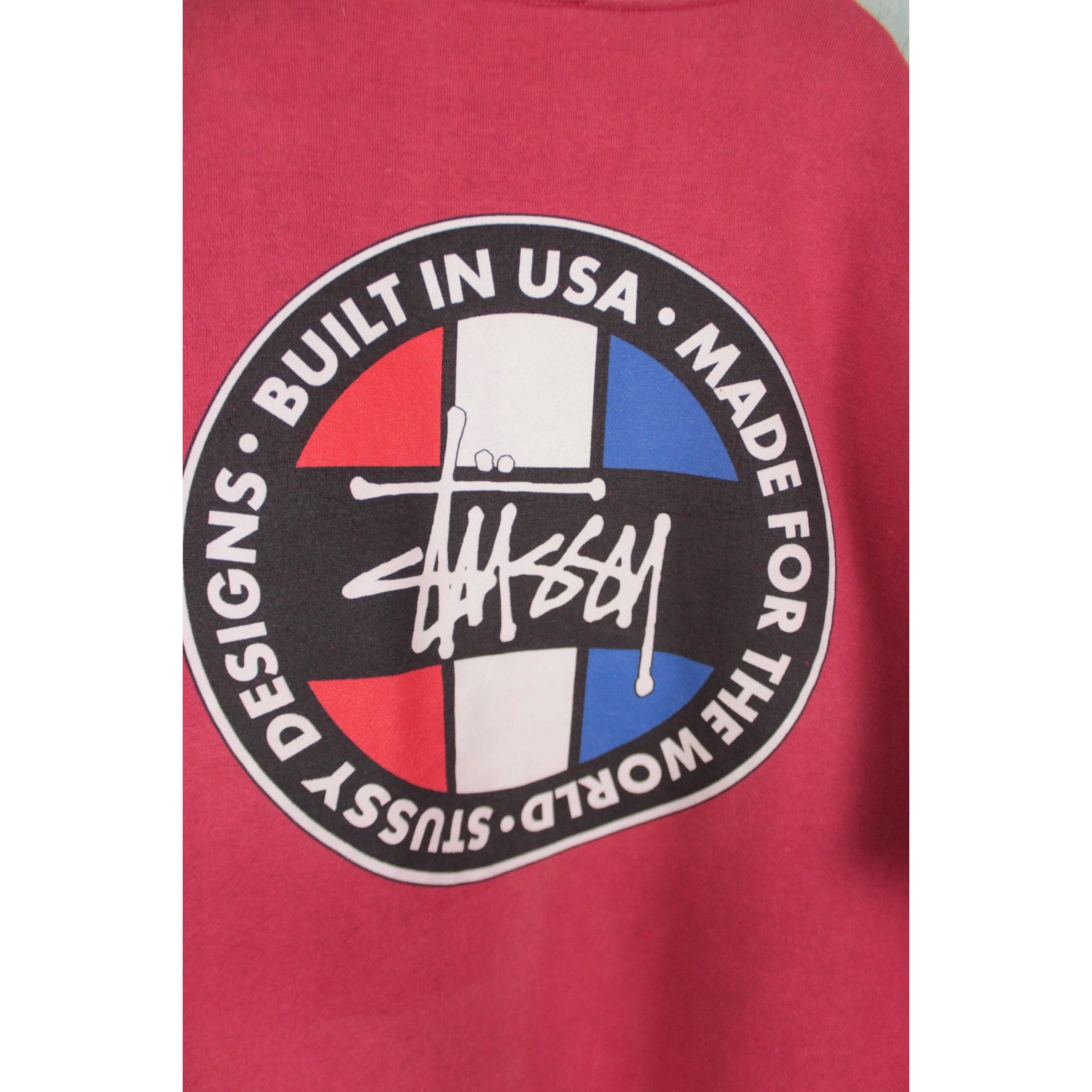 90s OLD STUSSY Sロゴ スウェットトレーナー 紺タグ 両面プリント