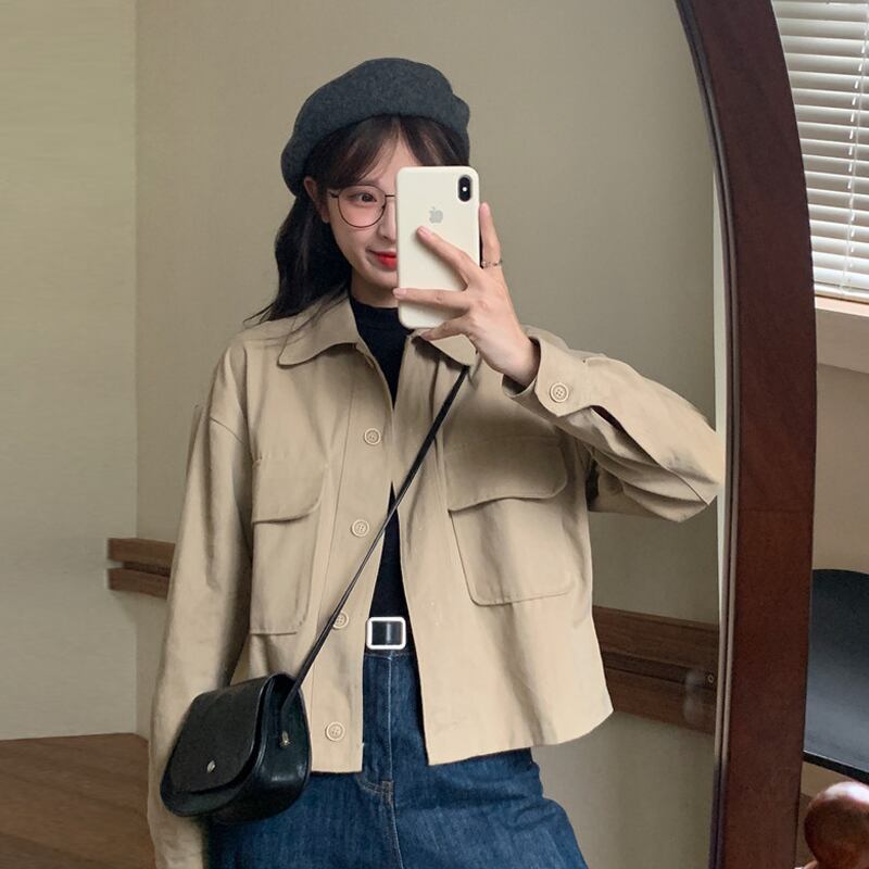 スプリングルーズ薄手ジャケット レッドスタイルカーディガントップス 春物 試着室60582531278