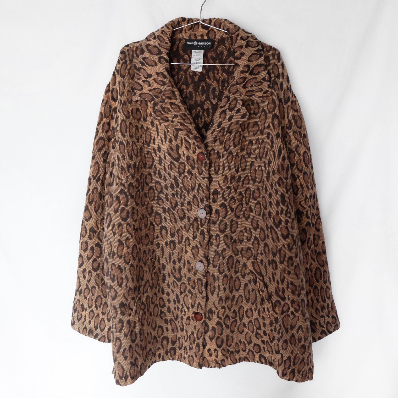 Leopard gobelin knit jacket   7:3