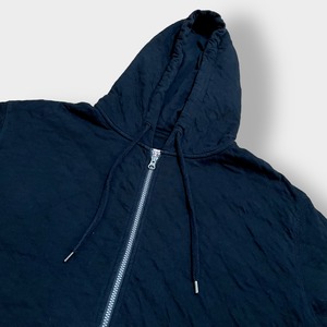 MOSSIMO 2XL ビッグサイズ ジップアップ パーカー フーディー スウェット 格子柄 黒 モッシモ US古着