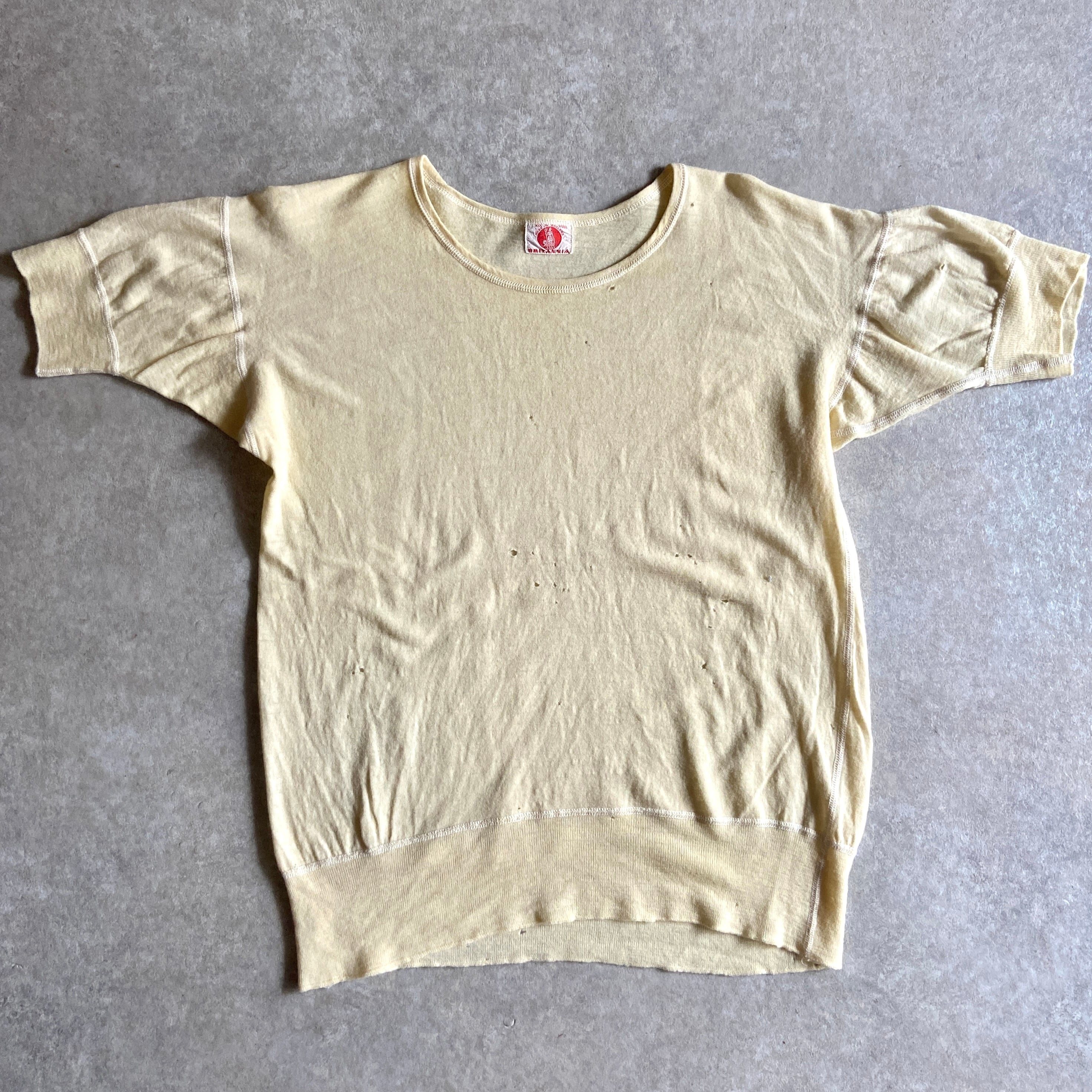 1960s Britannia Wool Tee 半袖ニット L位 Made in England H297