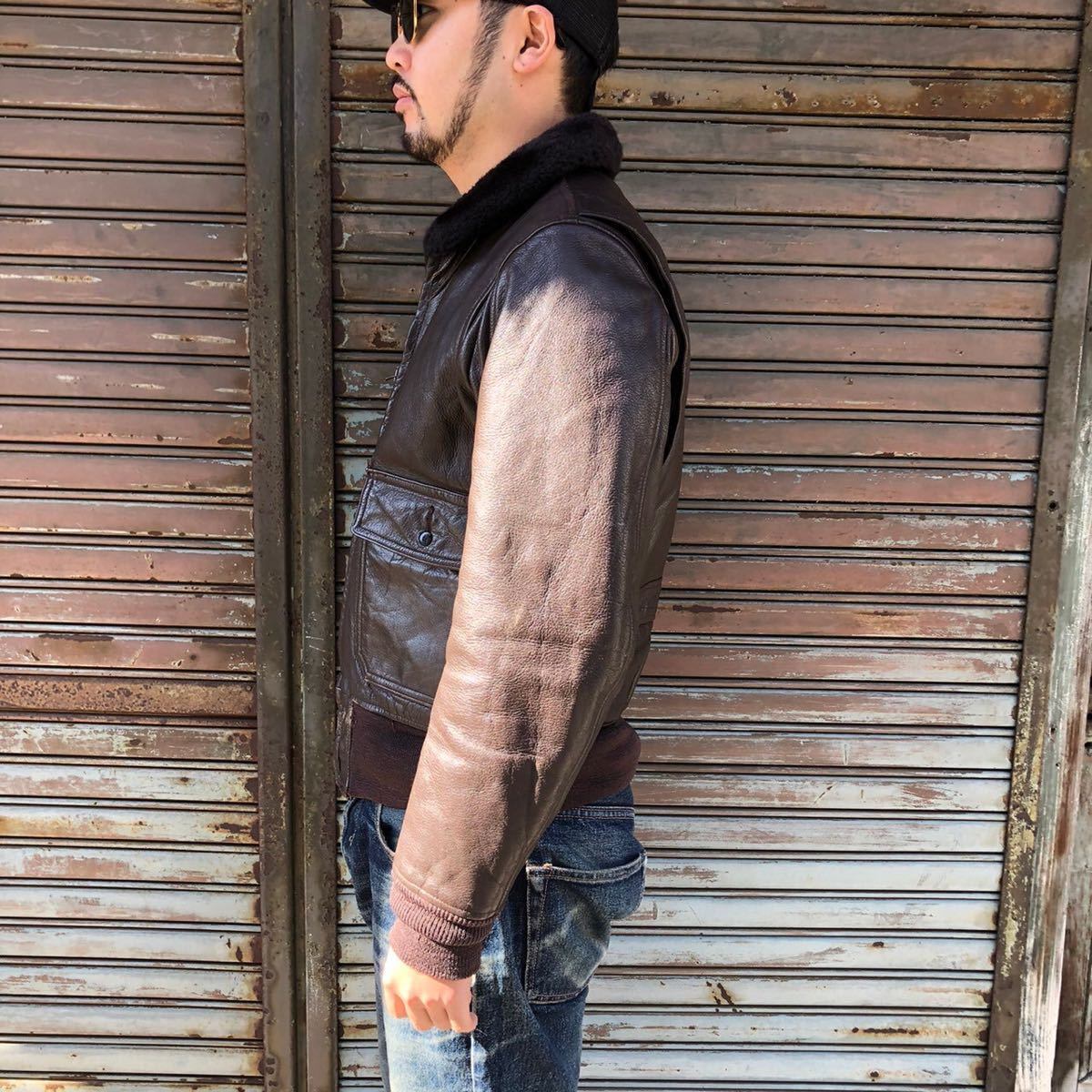 【USN】希少 70s G-1 ヴィンテージ フライトジャケット 40 70s USN G-1 Flight Jacket | VOSTOK