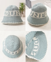 ◆ロゴ編み クロシェハット◆ch-25127