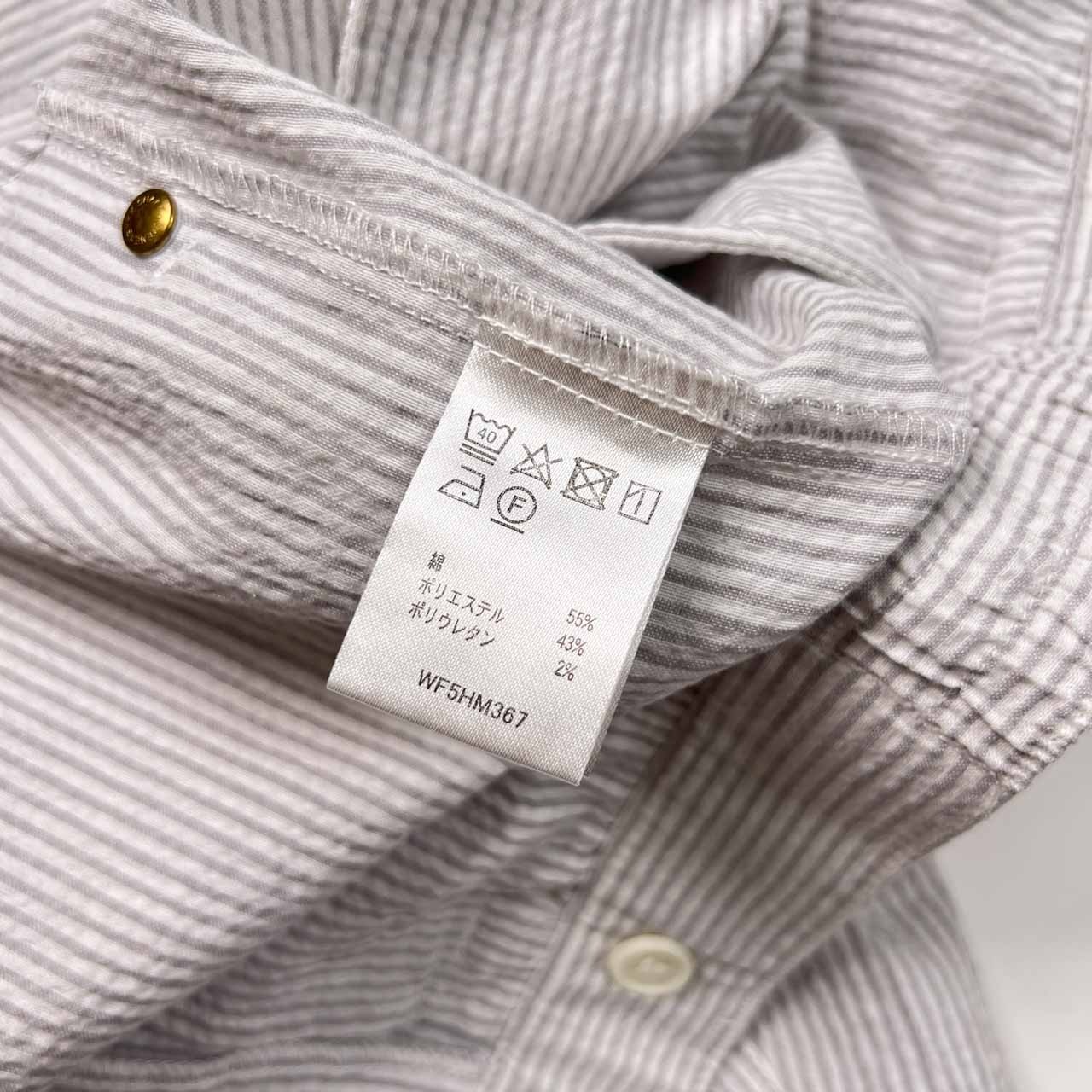 FILA GOLF フィラ ゴルフ ストライプ柄 シアサッカー ハーフパンツ ショートパンツ ストレッチ サイズ L /ホワイト×グレー