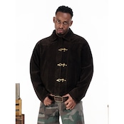 Buckle Metallic Suede Jacket