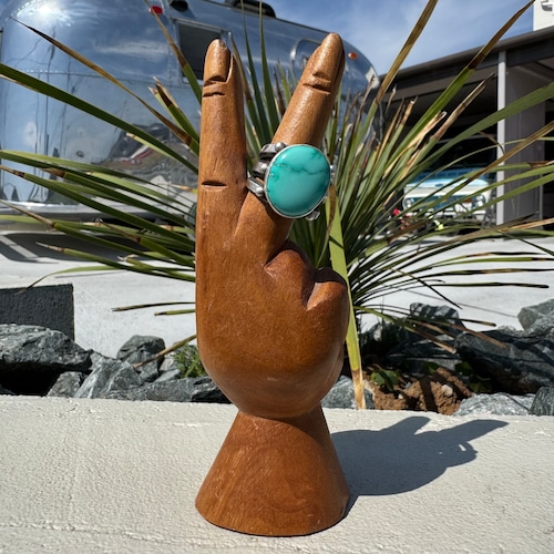 FTC Fox Turquoise Tufa Cast Ingot Ring/ US10 H