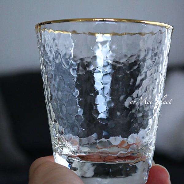ペアSET／Sサイズ【ストーン調ガラスコップ】ゴールドエッジ グラスコップ ショットグラス ワイングラス ウイスキーグラス デコレーション 雑貨  テーブルコーディネート ディスプレイ 装飾品 カップ