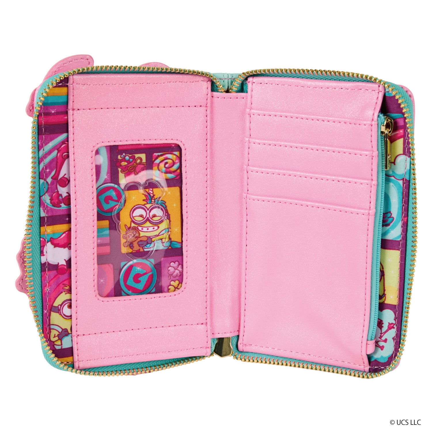LF UNIVERSAL MINIONS FLUFFY UNICORN ZIP AROUND WALLET_DMWA0010