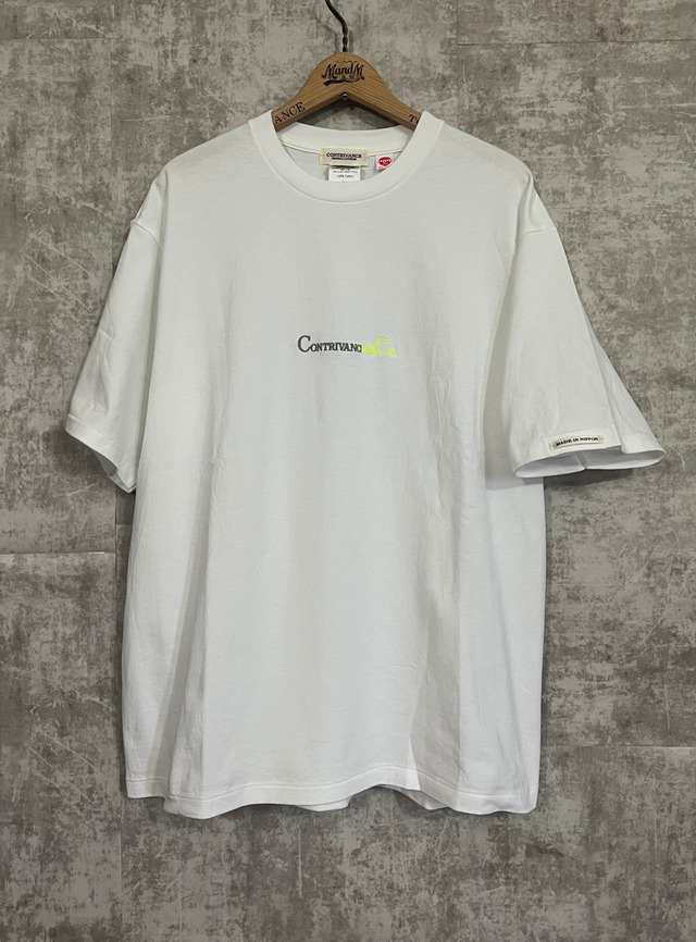 7月末発送 [受注生産]　CONTRIVANCE 日本製リフレクトロゴTシャツ ホワイト白 コントライバンス