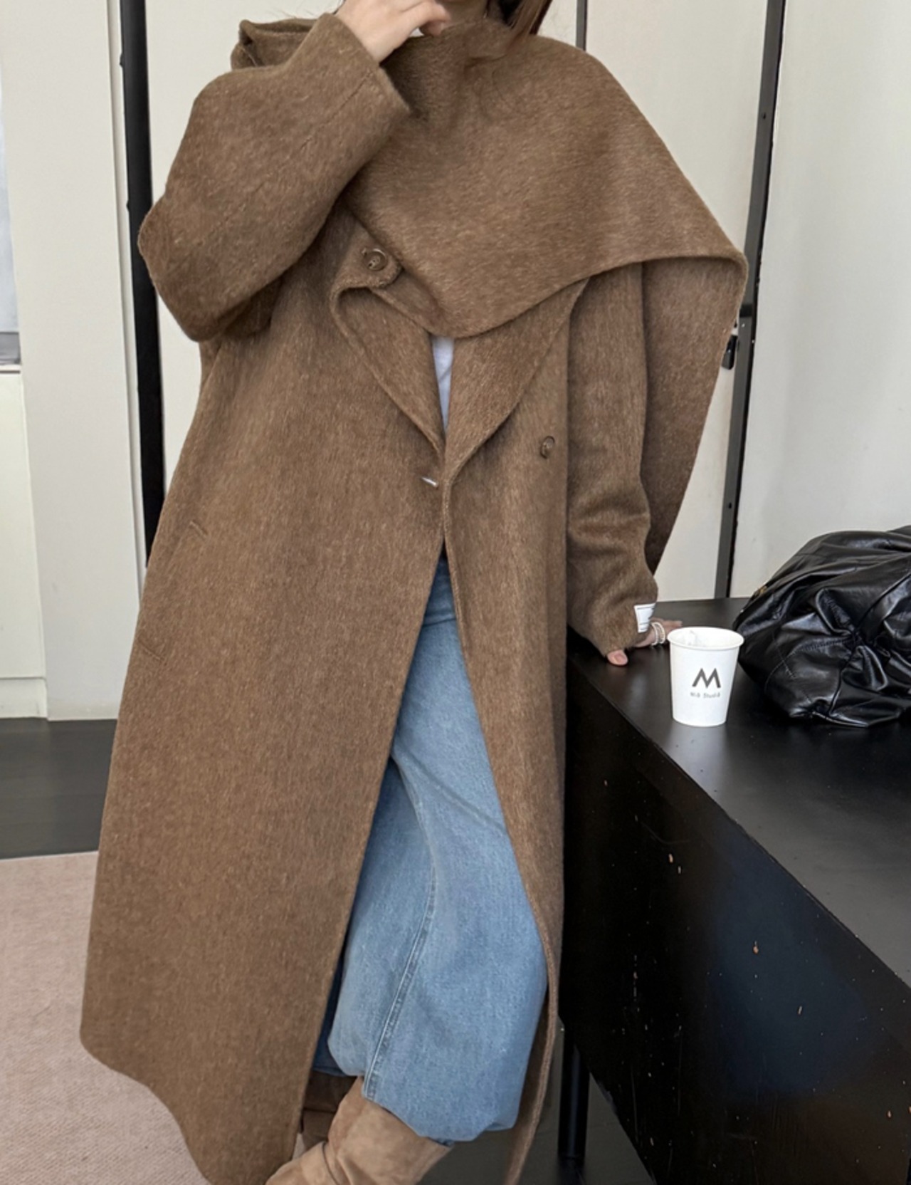 【25aw】Hand-made Muffler Wool Coat_3colors