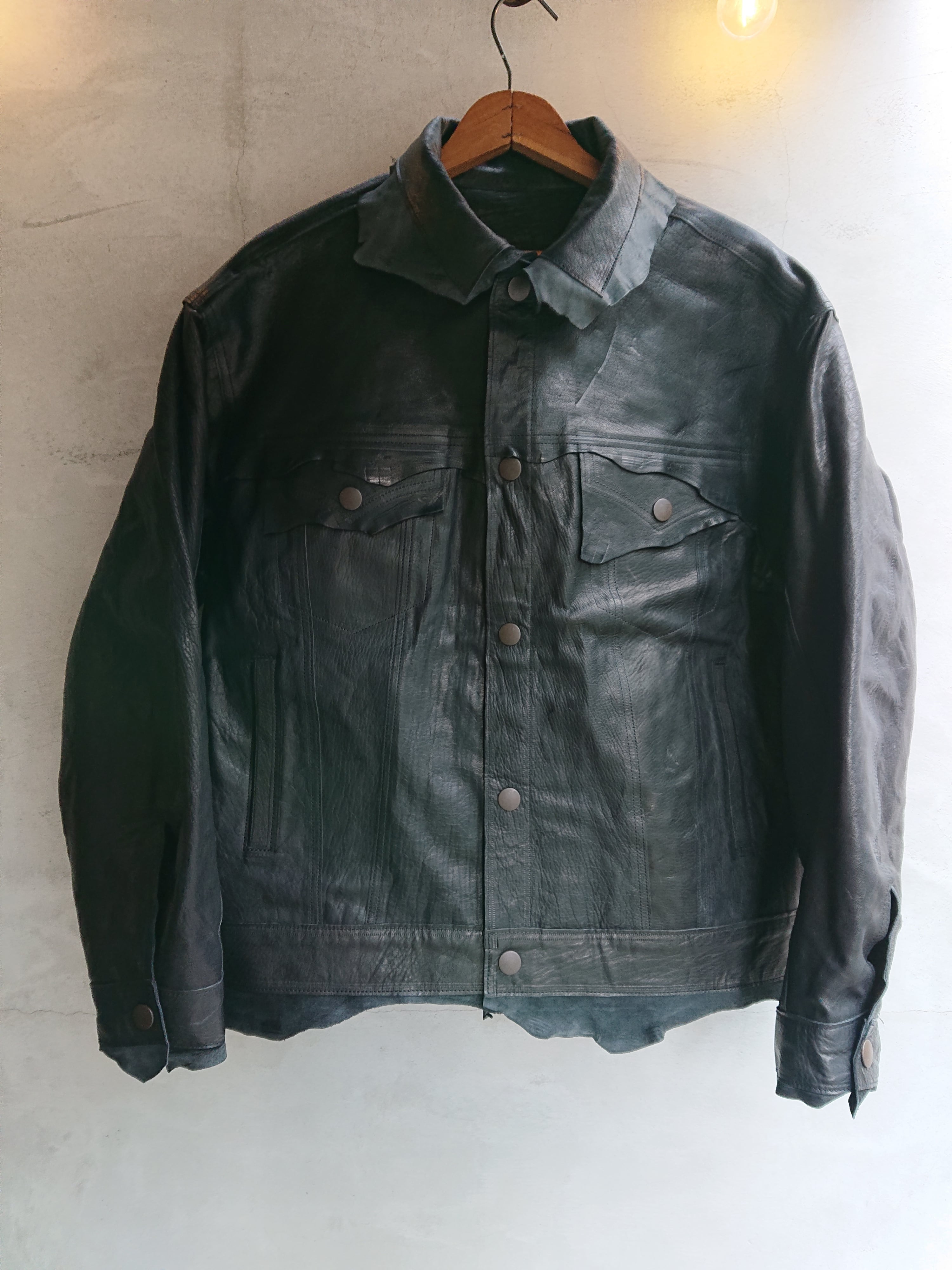 GOODKARMA DEVELOPMENT Reversible Leather Trucker Jacket