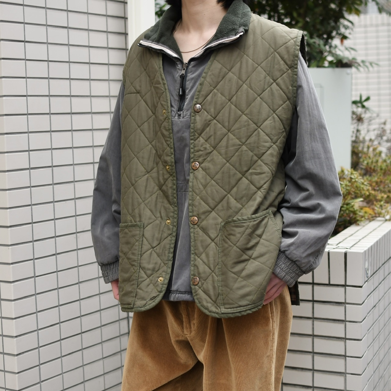 hunting quilting vest khaki