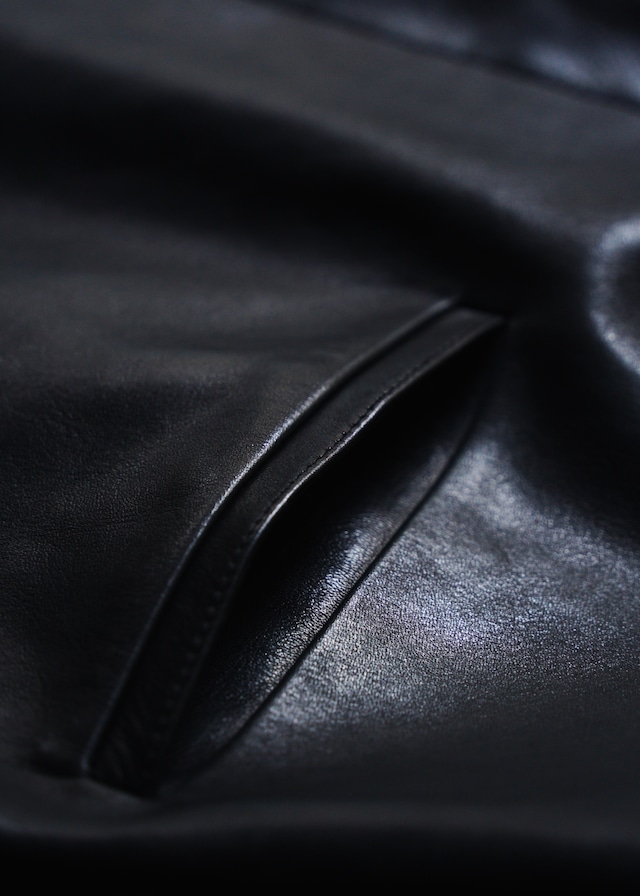 90’s A.P.C. horse leather fly front balmaccan coat
