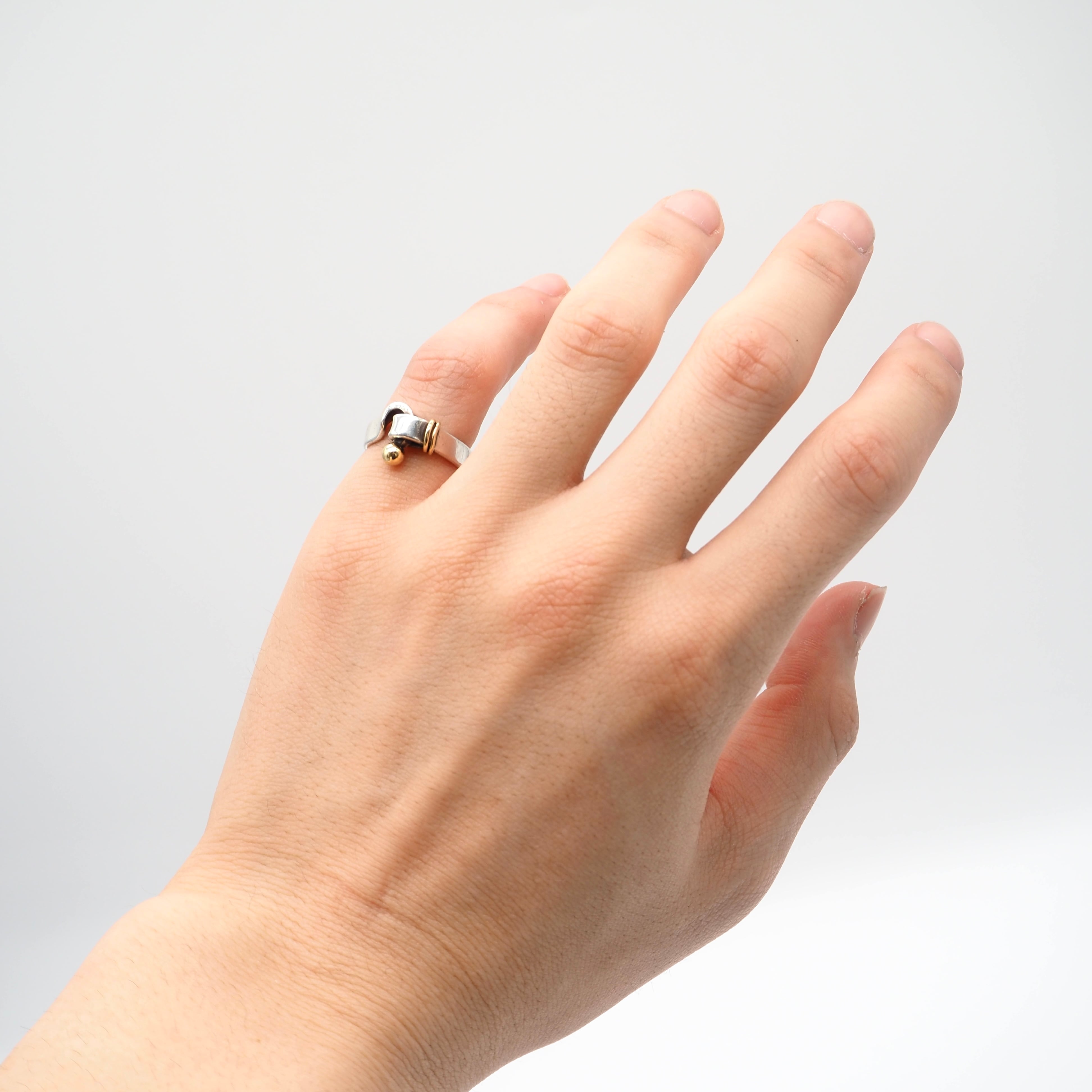 Tiffany&Co. 約9号 フックアンドアイリング シルバー925 K18