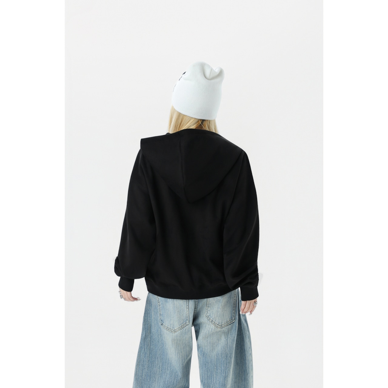 ストリート GLFS刺繍スエードジップパーカー T1837