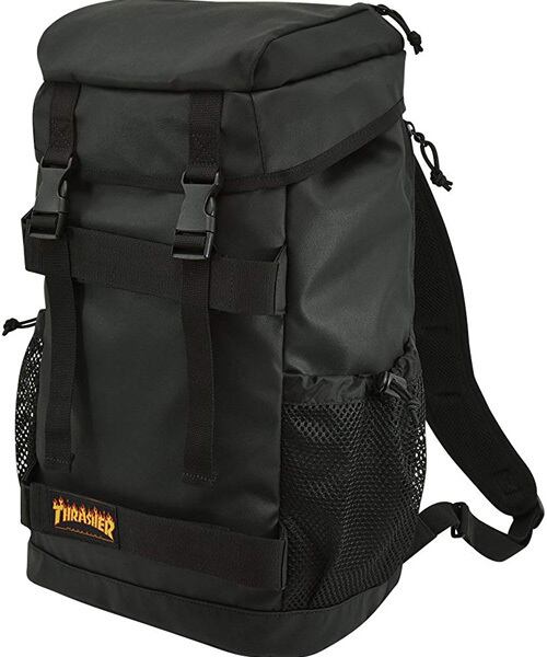 THRASHER (スラッシャー) フラップバックパック リュック ブラック×フレームロゴ THRPN-8900