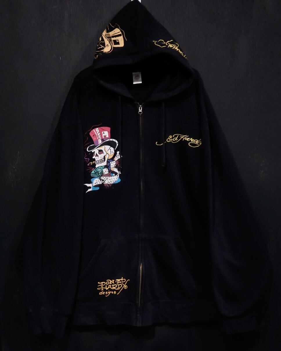 Ed Hardy スカル グラフィック ジップパーカー 215300sエドハーディー 