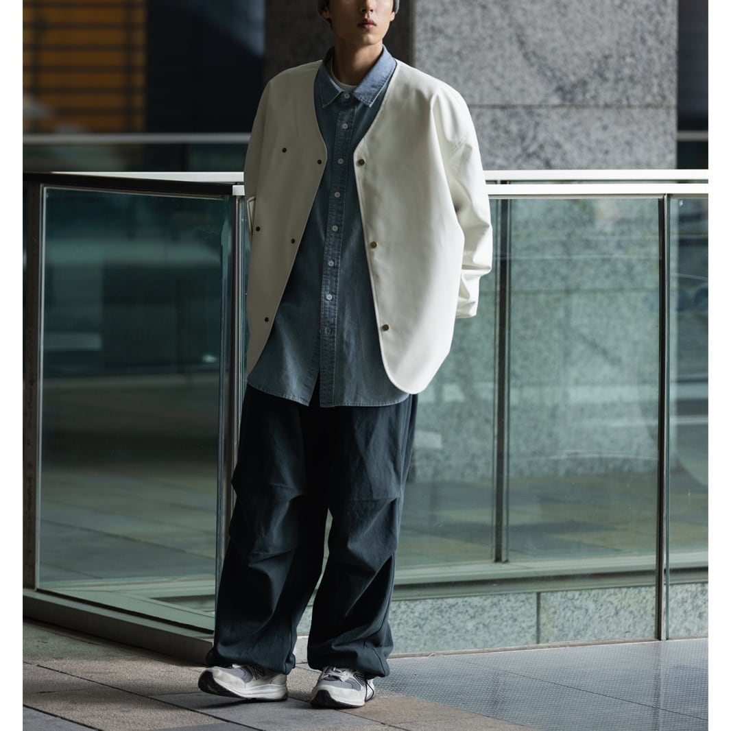ワイドフォルム ノーカラー ダブルジャケット a-0666 | PATH