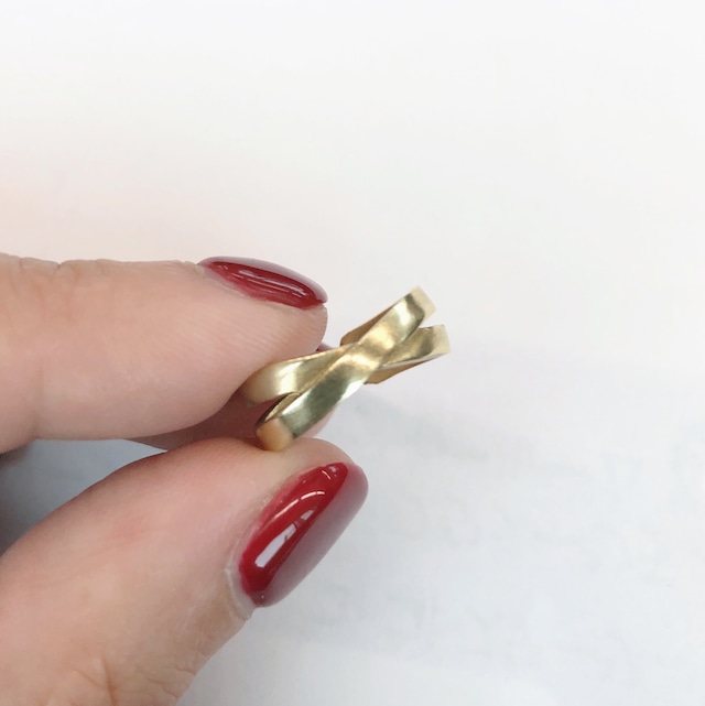 Raw brass Rings - X pinky ring RG-043