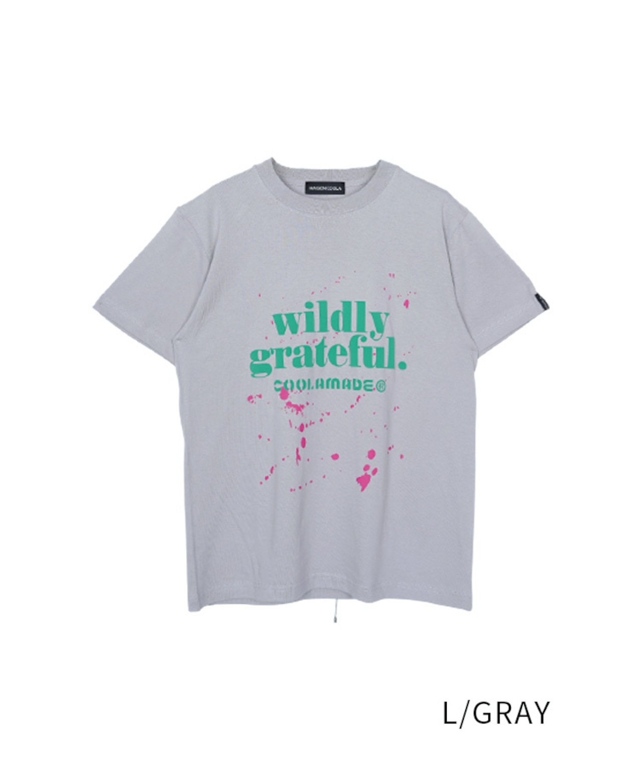Wildly grateful ロゴプリントベーシックTシャツ (L/GRAY) CQ-48041