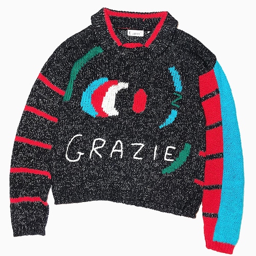 Vintage 80's【Career】"GRAZIE" Knit Sweater