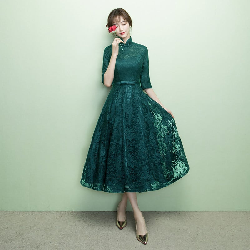 ドレス 深緑