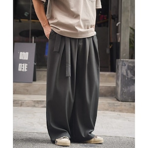 Sash tie pleated pants 1489