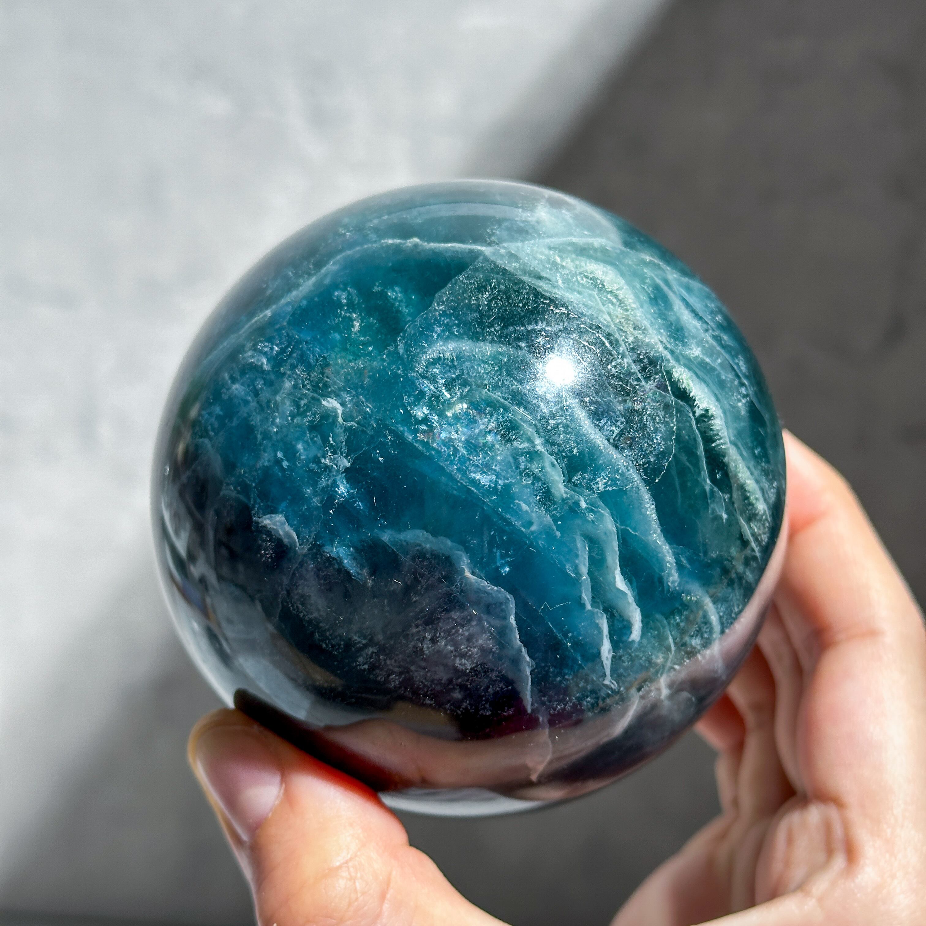 ブルーフローライト スフィア（丸玉）51◇ Blue Fluorite ◇天然石