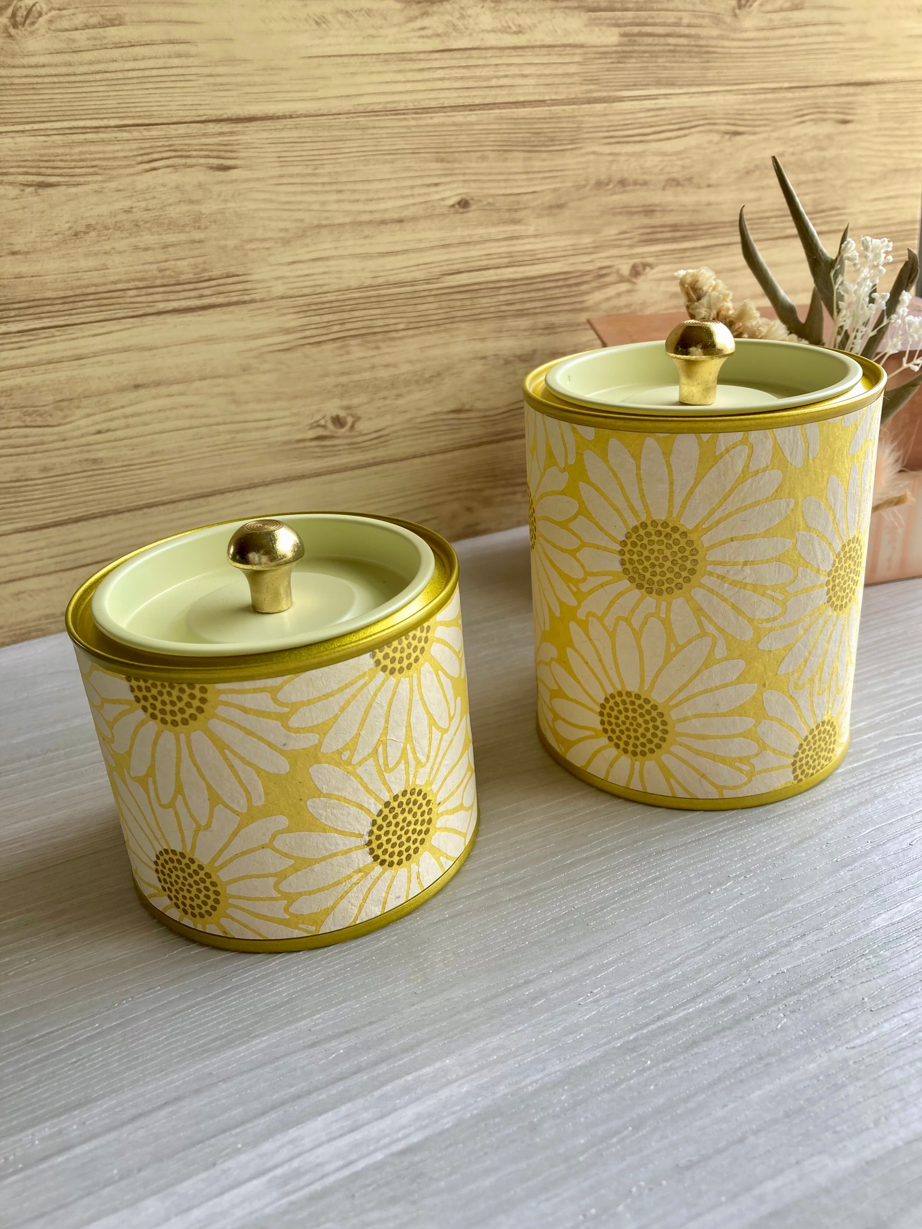 RANSBURG ランズバーグ キャニスター 缶 6点セット 黄色 花 ヴィンテージ ランズバーグ キャニスター缶 セット | アンティーク