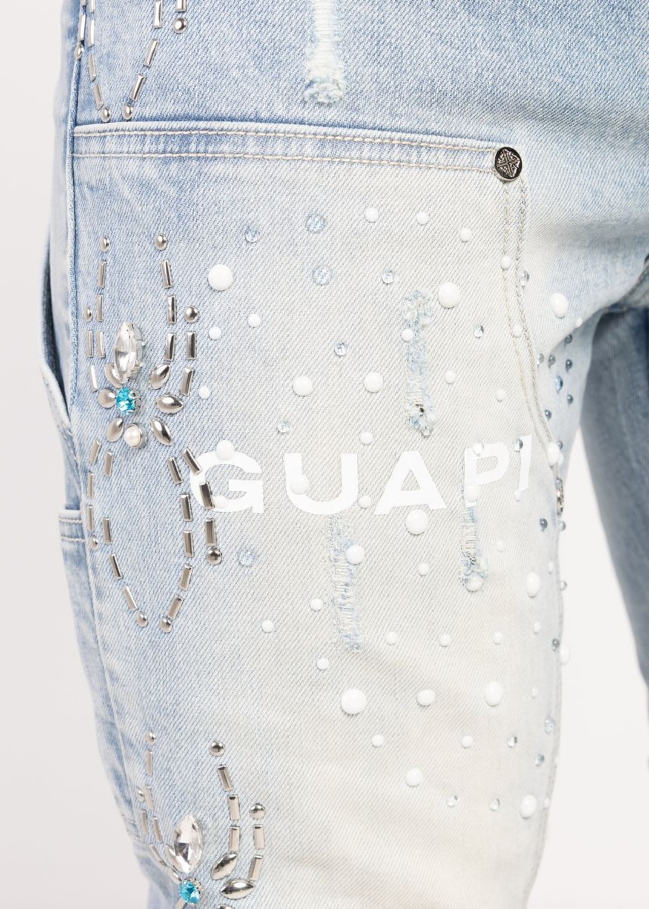 GUAPI / aqua blue spider denim