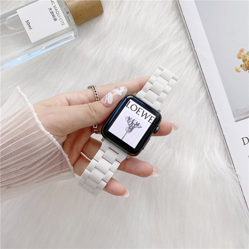 ☆セラミック風 Apple Watchバンド カップル 腕時計ベルト 41 45mm アップルウォッチベルト 上品 チェーン jpcasecase  携帯ケース 通販